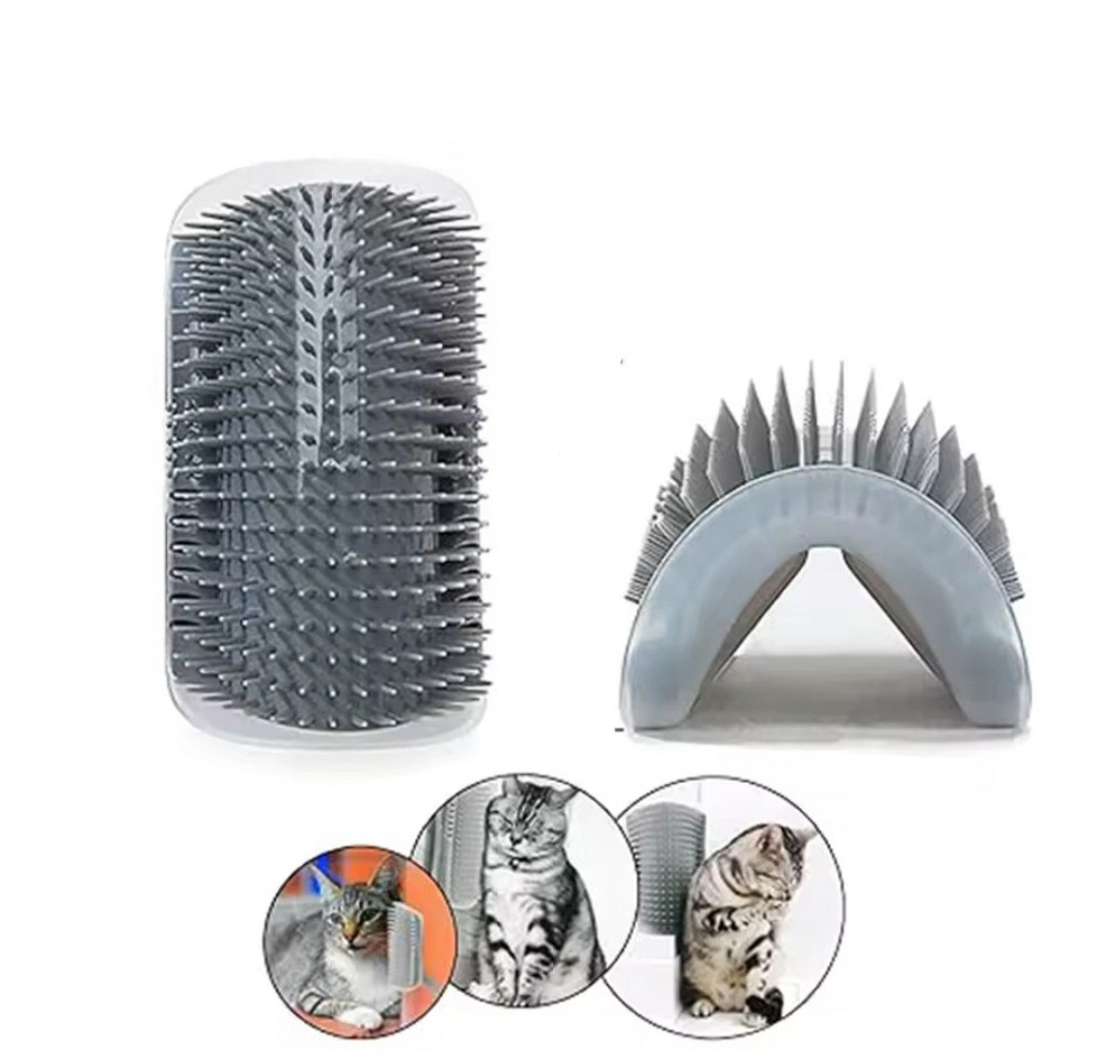 Щітка для шерсти котів з кріпленням та мятою 130 мм на 85 мм сірий Київ - фото 2