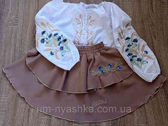 Дитяча вишиванка з волошками та колосками 104-146 Кривий Ріг