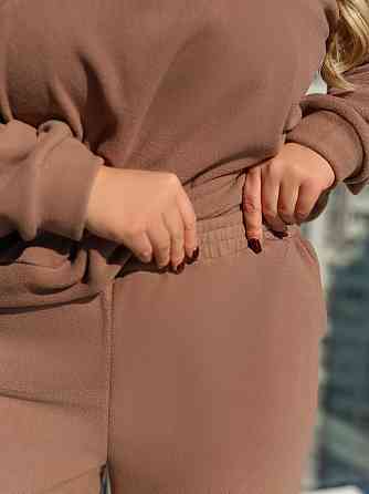 Спортивний костюм на флісі жіночий "Real" | Батал Капучіно, 54-56 Київ