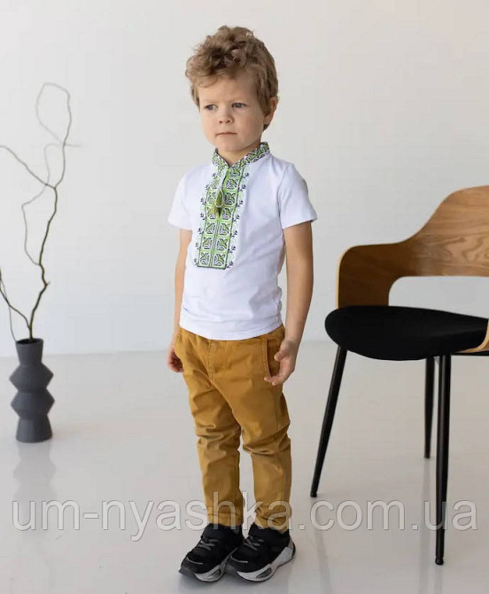Вишиванка з коротким рукавом для хлопчиків "Дем'ян" зелені 92-152 Кривий Ріг - фото 5