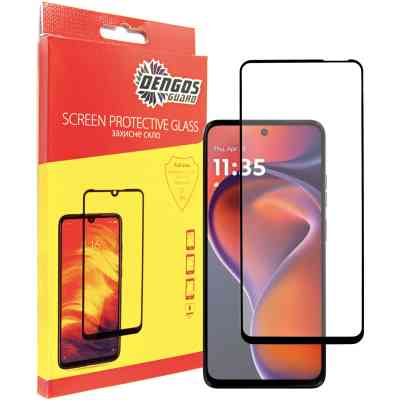 Стекло защитное Dengos Full Glue Motorola G15/G15 Power (black) (TGFG-397) Винница