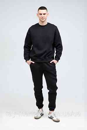 Костюм світшот оверсайз і штани Ray Basic утеплений чоловічий чорний (U0804M-Black) XL Київ