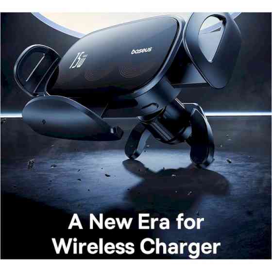 Автотримач для телефона з бездротовою зарядкою Baseus Black Київ