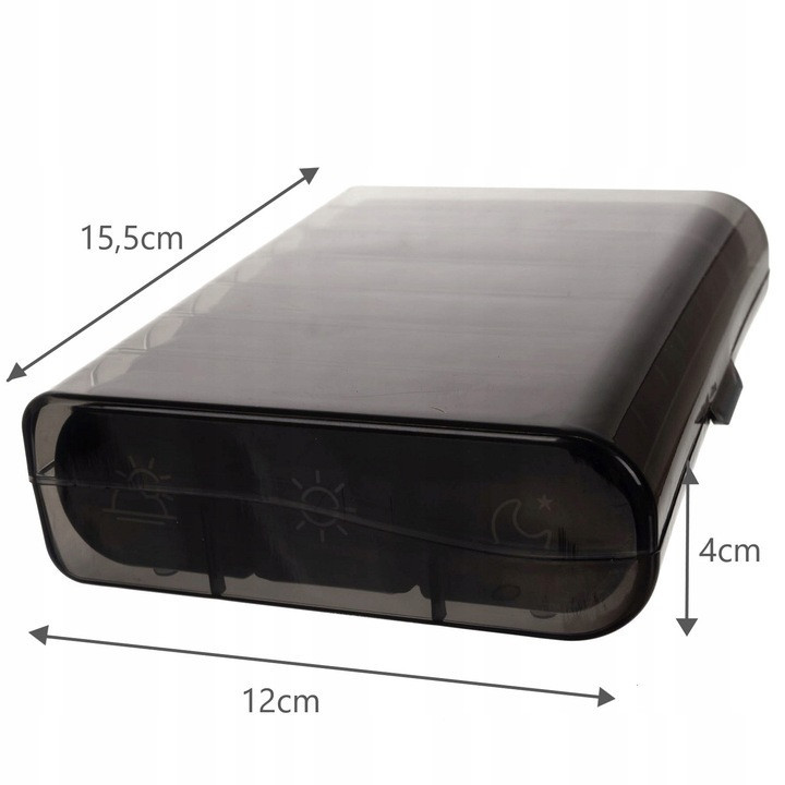 Таблетниця органайзер для зберігання ліків на 7 днів Ruhhy (24287) Black Нововолинськ - фото 7