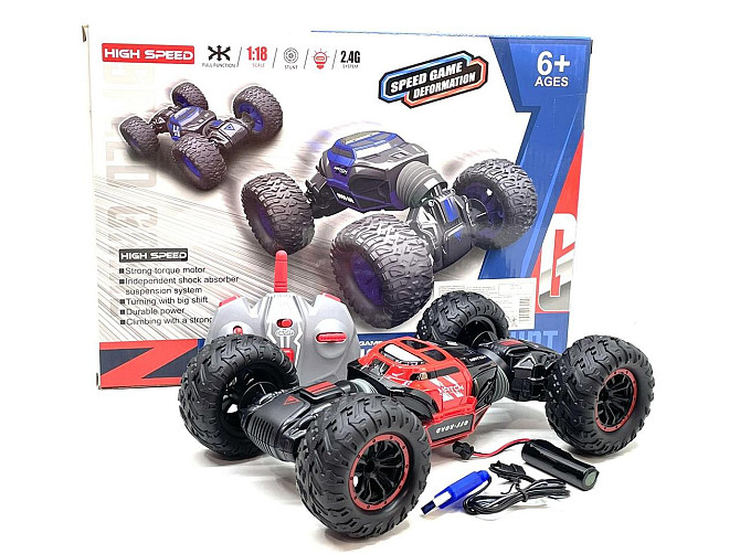 Машина на радіокеруванні Deformation car 1:18 гумові колеса пульт Червоний (UD2220A) Чернігів - фото 5
