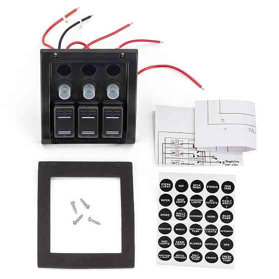 Панель на 3 переключателя Тайвань 10013-BK Черкассы