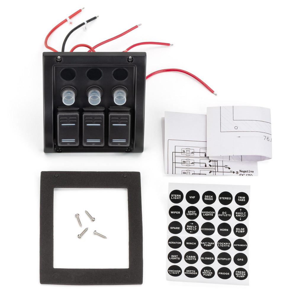 Панель на 3 переключателя Тайвань 10013-BK Черкассы - изображение 2