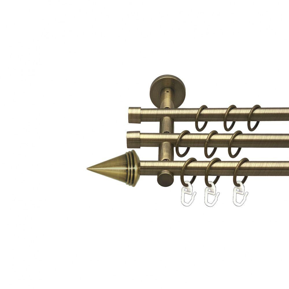 Карниз Orvit Конус металевий трирядний циліндр (20 см) гладка труба кільце металеве Антик 16\16\16 мм 160 см Львов - изображение 1