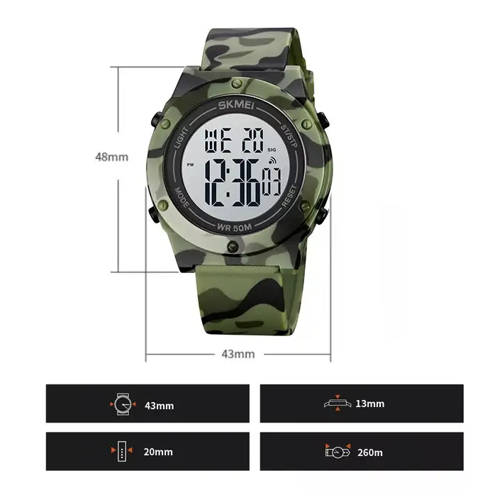Чоловічий спортивний годинник Skmei 1772 Камуфляж Київ - фото 6