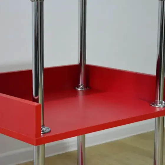 Тележка косметологическая UK-02 с бортиками Красный Киев