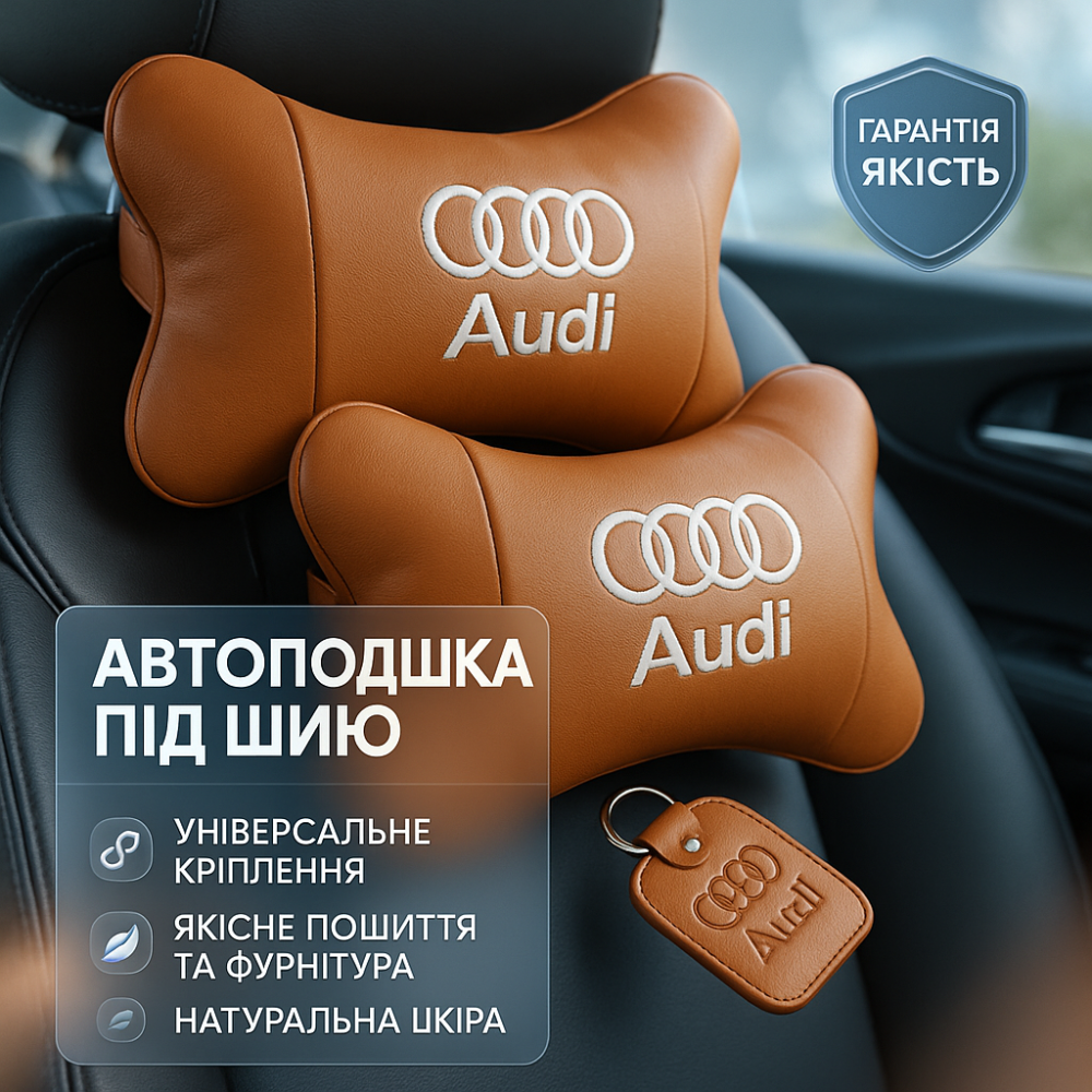 Оригінальний подарунок автомобілісту Audi Ауди, Подушка для шиї для водія, Подушка на авто сидіння TQ-91 Львів - фото 15