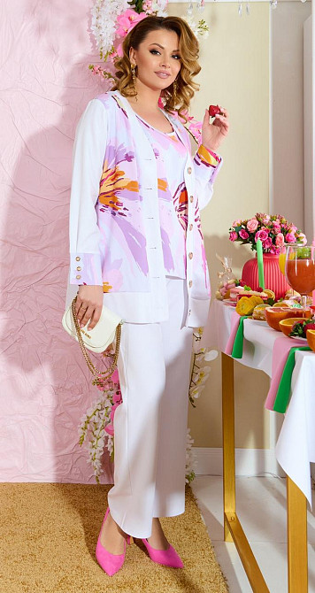 Нарядный брючный костюм тройка (50) Киев - изображение 8