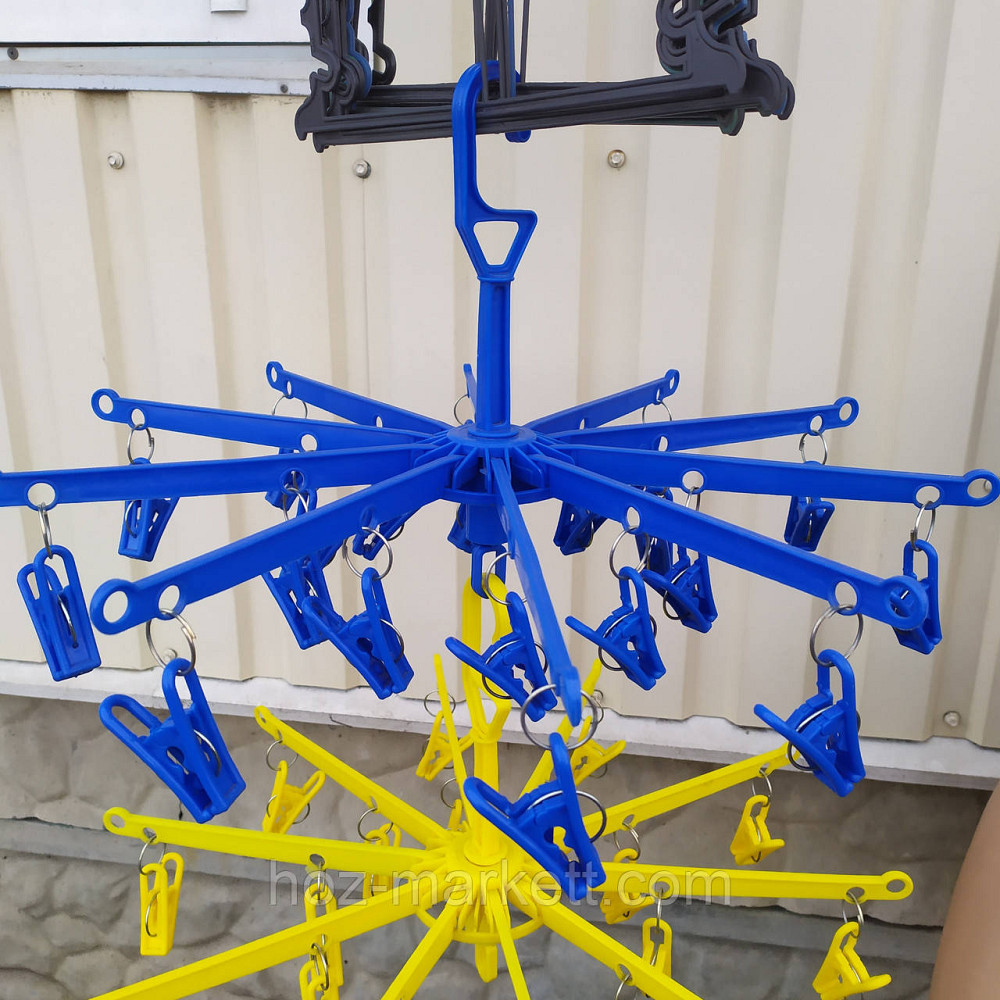 Вішалка крута кругла велика з прищіпками пластикова 20 шт Харків - фото 3