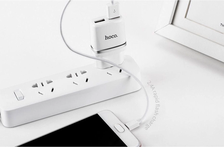 Зарядное устройство HOCO C12 с двумя USB, 12W, белое Киев - изображение 3