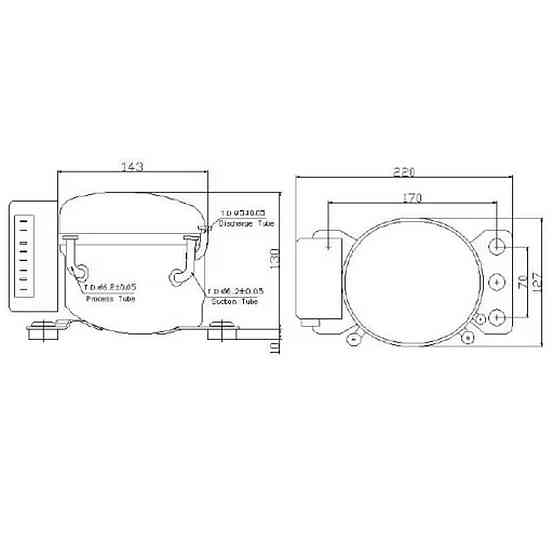Компрессор для автохолодильника 12/24 Вольт Anuodan ZH25G (R-134a, DC12V, DC24V) Дніпро