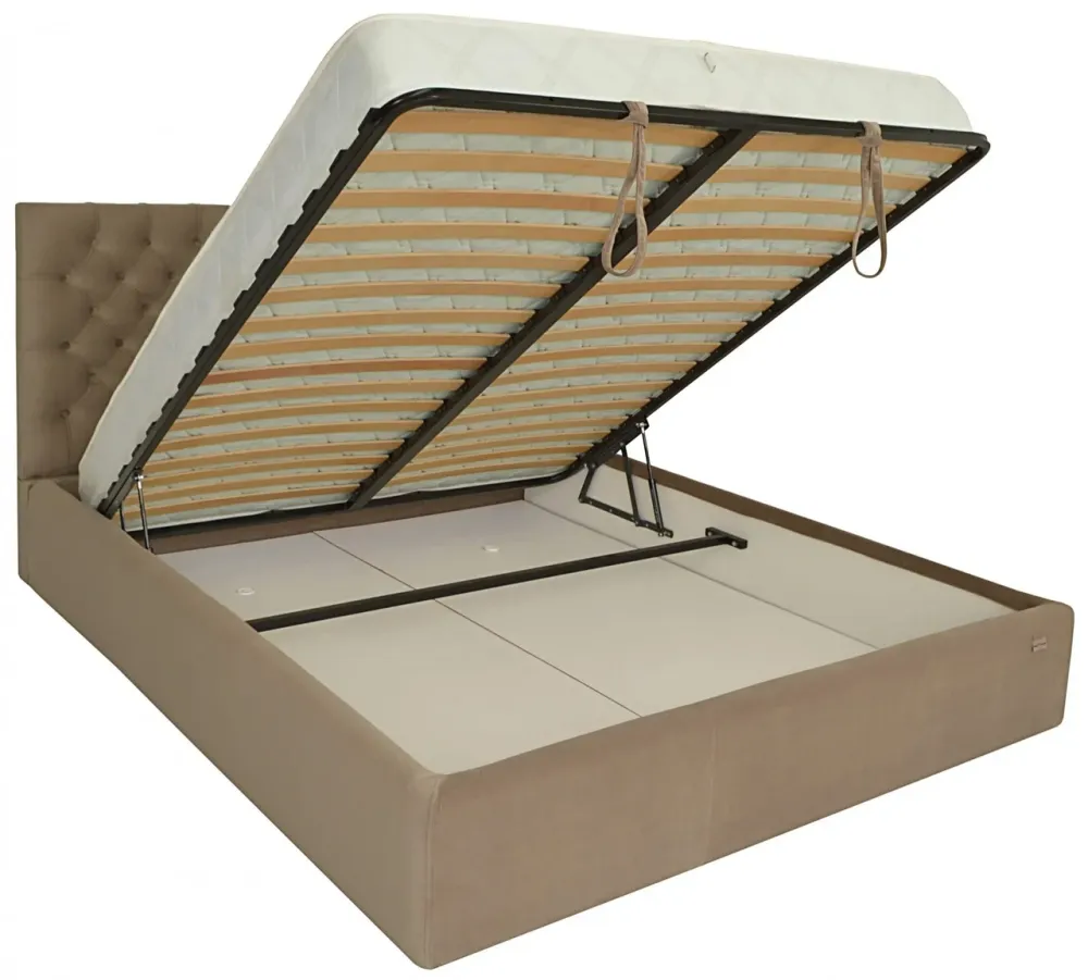 Кровать Двуспальная Cambridge Comfort 160 х 200 см Альмира 02 С подъемным механизмом и нишей для белья Мокко Днепр - изображение 14