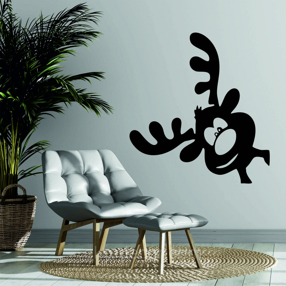 Декоративное настенное Панно «Олень», Декор на стену 70*70 см, Черный Киев - изображение 1