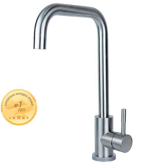 Смеситель KT Ø35 для кухни Г-гусак на гайке SS AQUATICA KT-4B270P (9722111) Киев