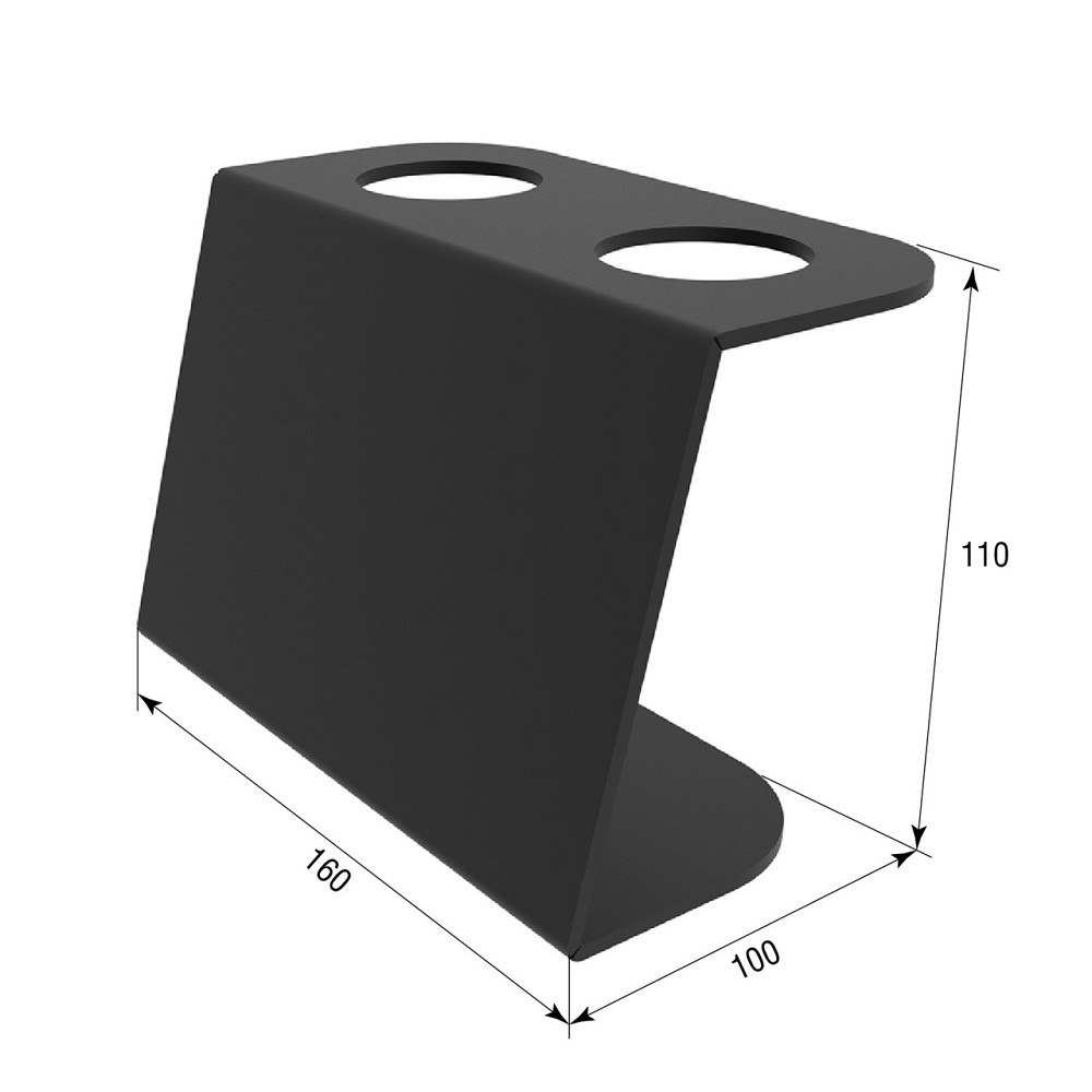 Подставка EKOSTAR под 2 вафельных рожка Черный акрил 3 мм. Киев - изображение 2