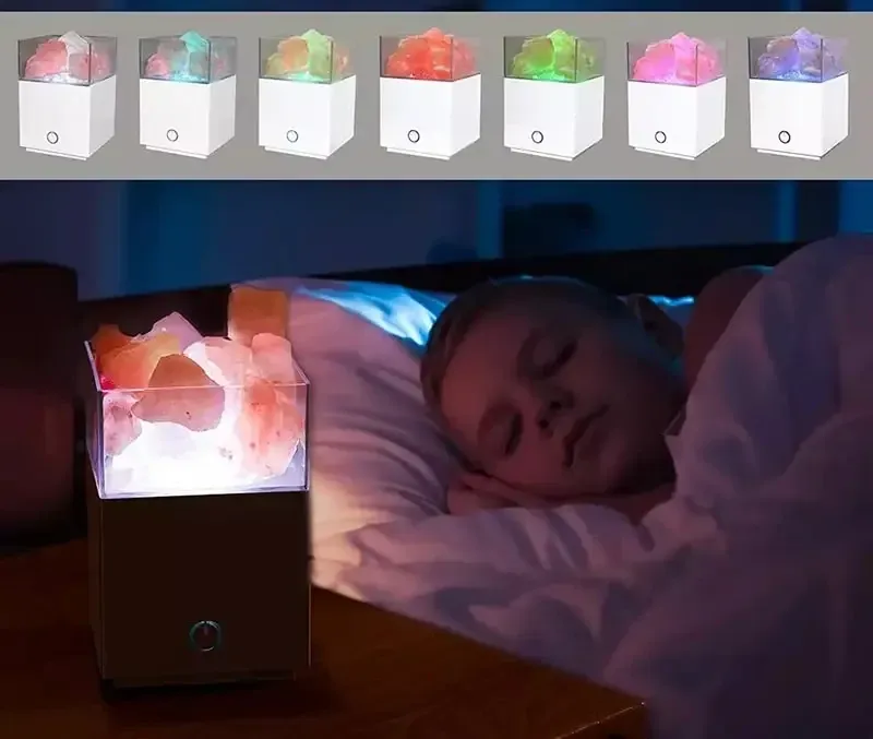 Соляна лампа Aurora з пультом ДК. Сольовий світильник нічник з димуванням, 7 кольорів підсвічування Дніпро - фото 4