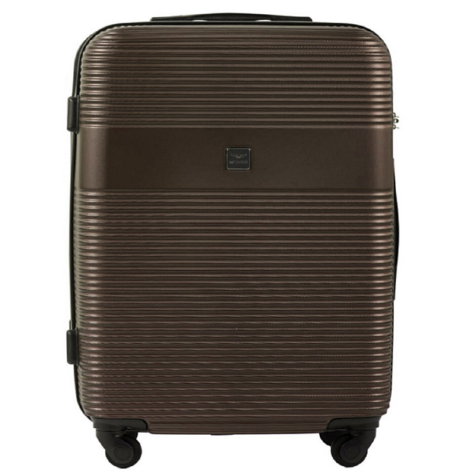 Валіза пластикова WINGS 5398  мала 55 см коричнева Київ - фото 2