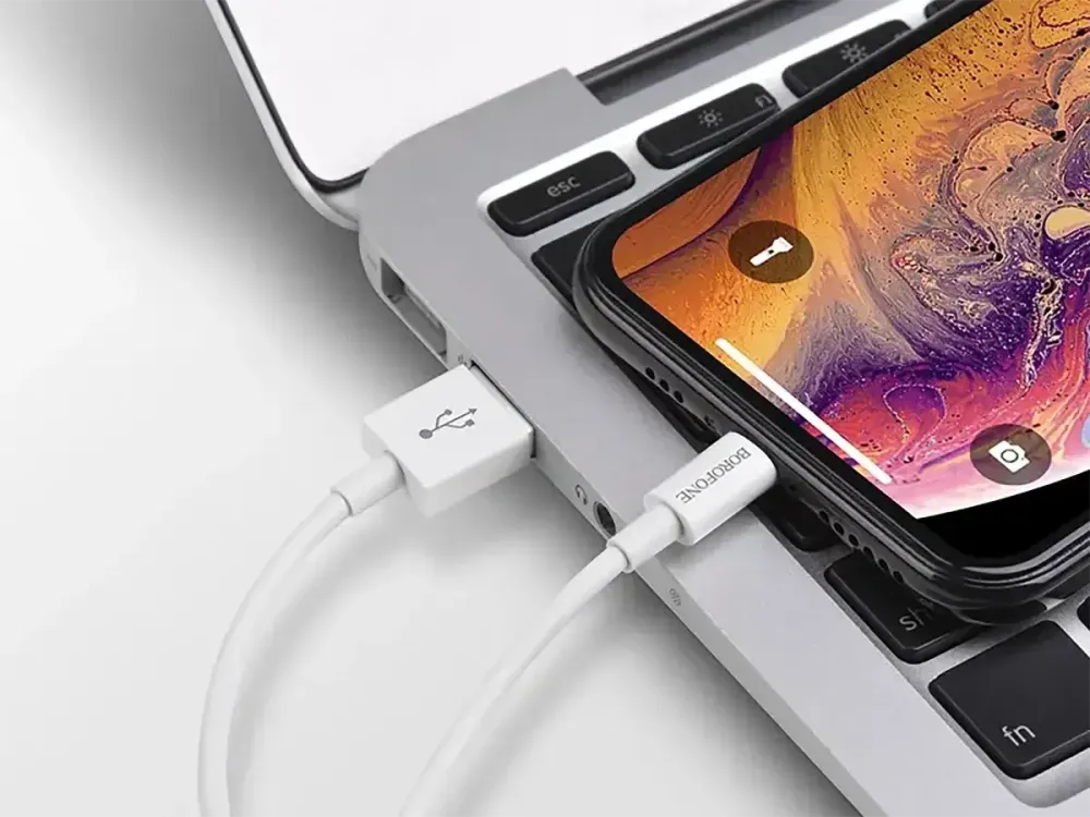 Кабель USB - Lightning Borofone BX22 1м 2А швидка зарядка для iPhone iPad шнур із захисним чіпом білий Одеса - фото 7