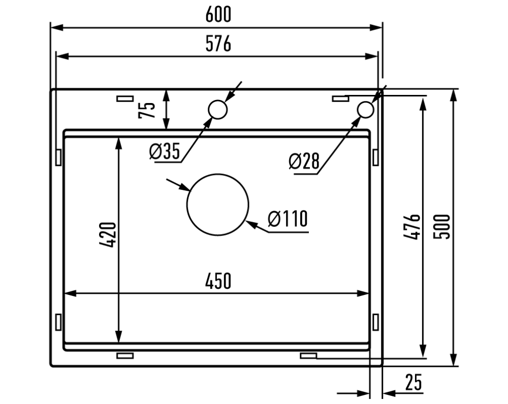 Мийка MIXXUS MH6050 SS COLOR (MH6050 NANO-SILVER) (3.0/0.8) з нерж. сталі (колір нерж.) (MX1932) Київ - фото 2