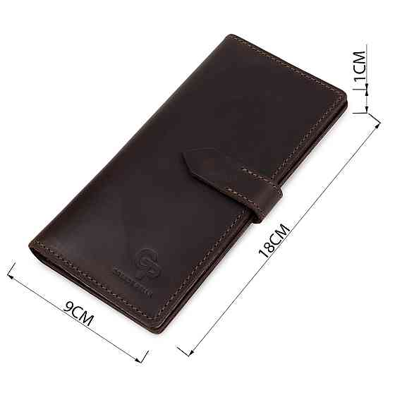 Шкіряне чоловіче матове портмоне GRANDE PELLE 11515 Коричневий Київ