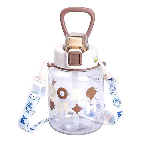 Yiwu Пляшка для води дитяча 650 мл на ремінці пляшечка з трубочкою для дитини для спорту і школ Киев