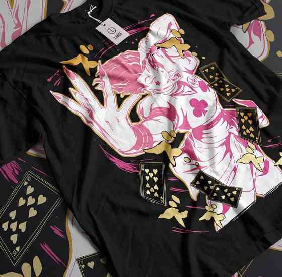 Футболка чоловіча з аніме принтом Мисливець × Мисливець оверсайз (S/M/L) Чорний AnimeJ1169 Дніпро