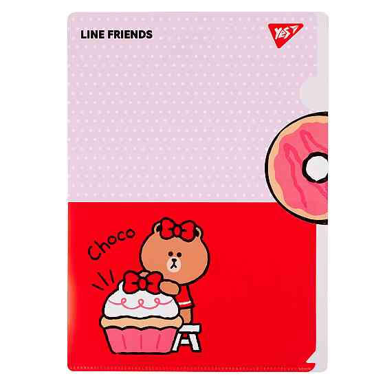 Папка-кутик А4 "Yes" Line Friends. Choco з клапаном, 492111, шт Київ