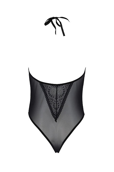 Боді Passion DROSERA BODY black, S/M, високі вирізи, верх на зав’язках Sex Aura Київ - фото 4