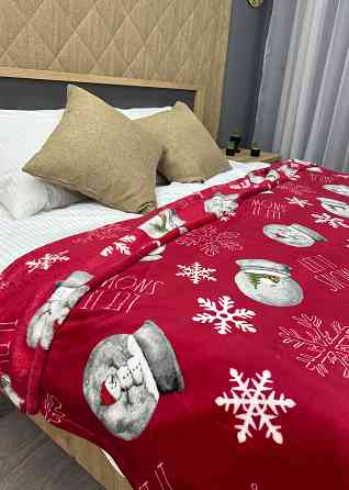 Плед-покривало Decorator WellSoft 150х210 см з різдвяним принтом Червоний (87-173) Київ