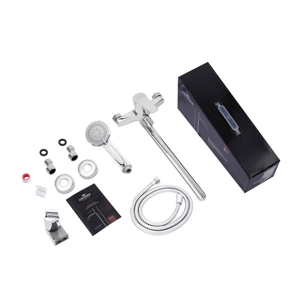 Смеситель для ванны Kroner KRP Hagen - C070 с душевым гарнитуром Киев - изображение 8