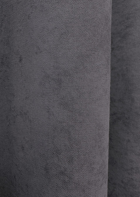 Комплект коротких штор VR-Textil Мікровелюр Petek YL № 1706ш Графітовий 130х170 см 2 шт (35-0377) Київ - фото 5