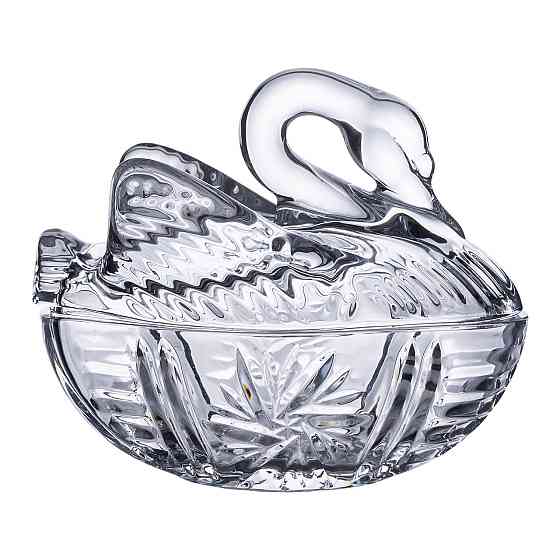 Цукерниця скляна з фігурною кришкою 14х9х11 см ваза цукерниця HP-YH-40 Коломия