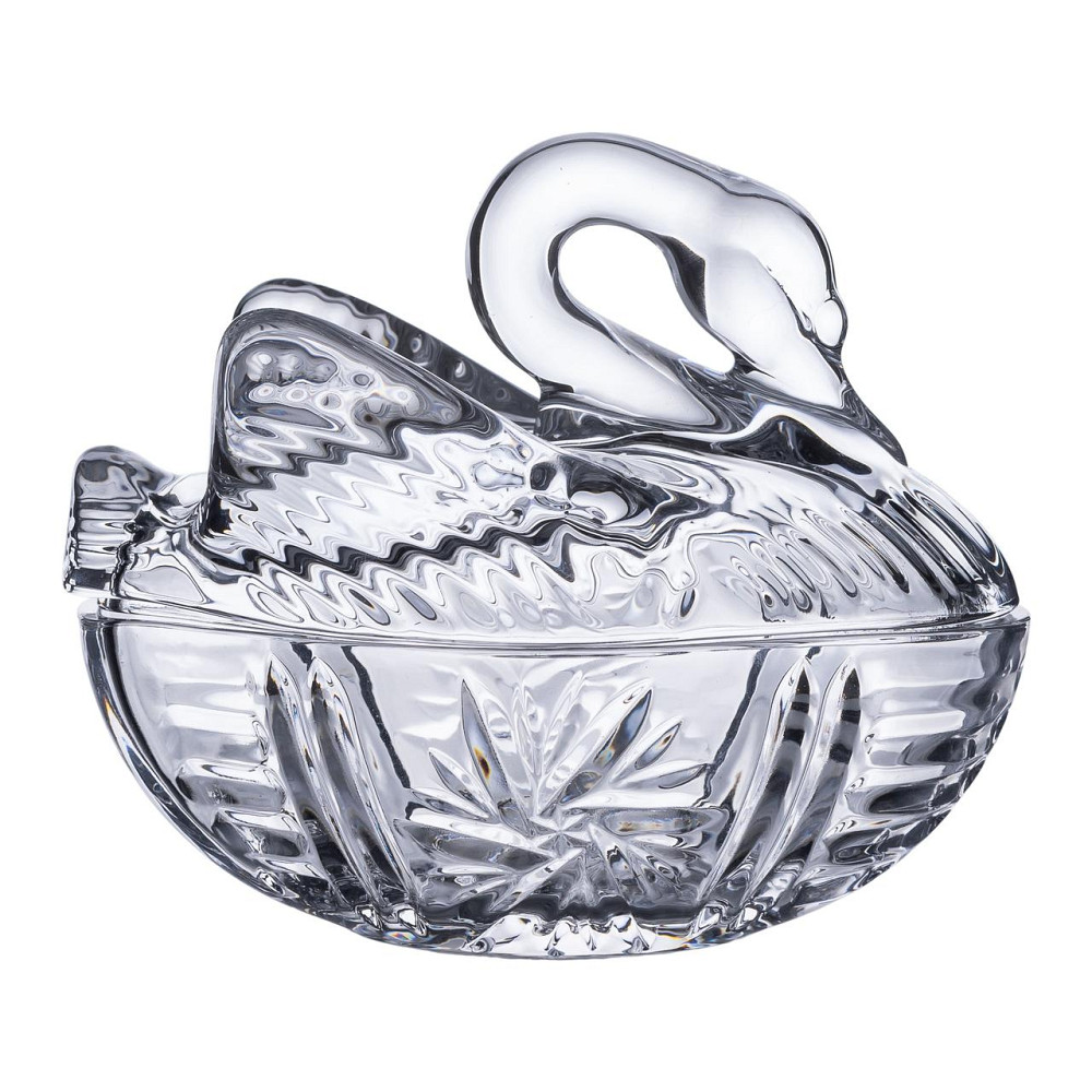 Цукерниця скляна з фігурною кришкою 14х9х11 см ваза цукерниця HP-YH-40 Коломия - фото 5