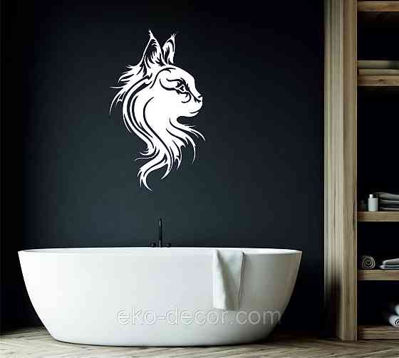 Декоративное настенное Панно «Кот» Декор на стену 90*54 см, Белый Киев