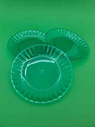 Одноразова тарілка склоподібна діаметр 205 мм зелена (10 шт.) Харків