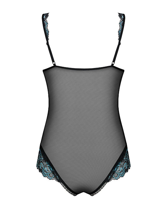 Сетчатое боди на косточках Obsessive Amanta teddy XXL, черное, с доступом Sex Aura Киев - изображение 7