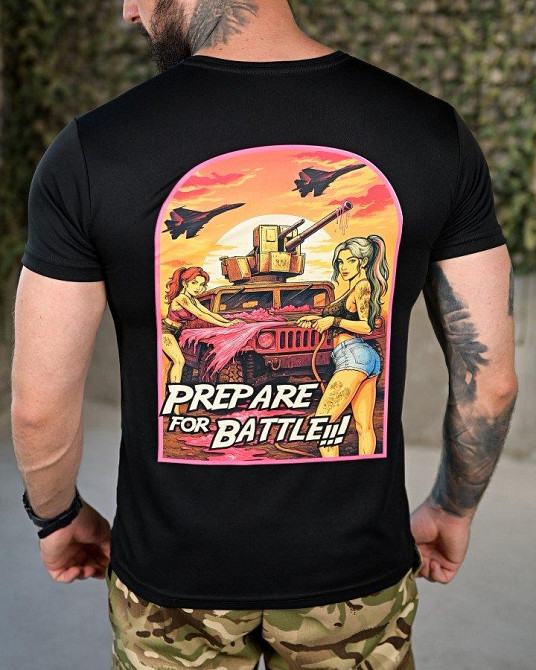 Тактическая потоотводящая футболка battle black ПП4649 Одесса - изображение 1