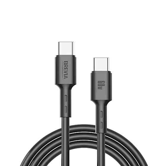 Кабель Brevia Type-C to Type-C 60W 1м, чорний ZIP (51100BCCZ1) Львів