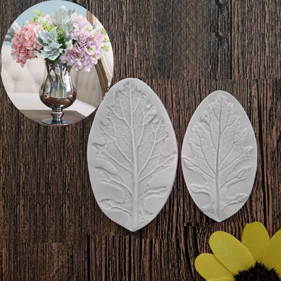 Молд силиконовый Листья цинерарии 92 на 55 мм белый Киев - изображение 1