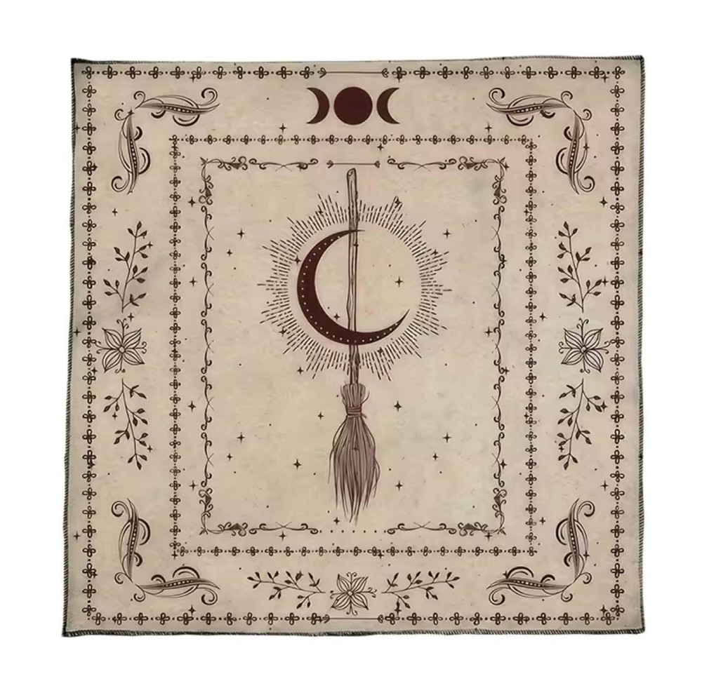 Алтарная скатерть для карт Таро и Рун с луной и метлой.Скатерть для гадания 50*50 см. Киев - изображение 3