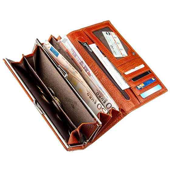 Кошелек горизонтальный женский кожаный BALIYA 18971 Оранжевый Киев