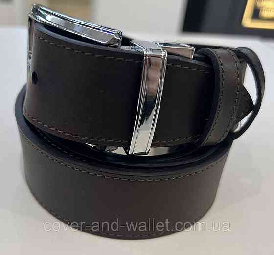 Двусторонний мужской джинсовый ремень с классической пряжкой 40 мм PS Leather Киев