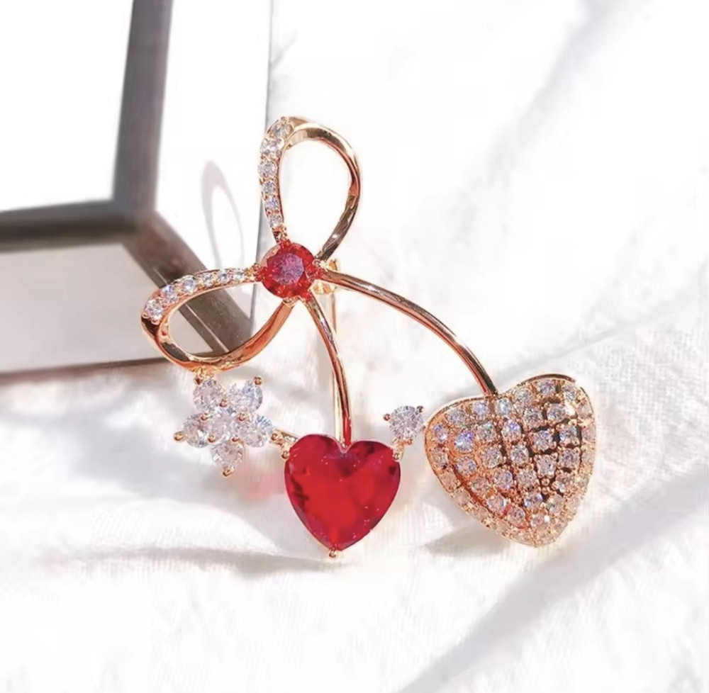 Брошка "Два серця" Сміла - фото 1