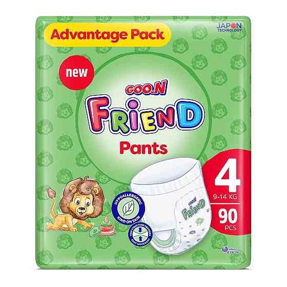 Трусики-підгузки Goo.N Friend для дітей 9-14 кг (розмір 4(L), 90 шт) Дніпро