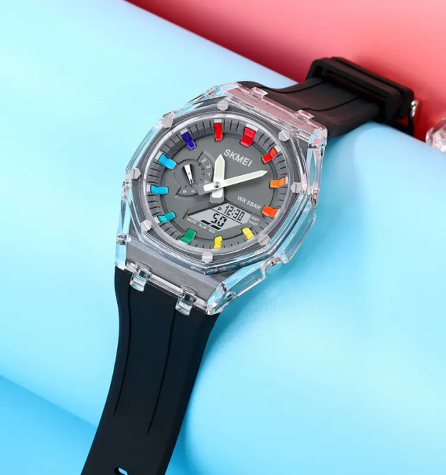 Годинники чоловічі спортивні Skmei 2100 (Чорні з сірим циферблатом) Вінниця - фото 7