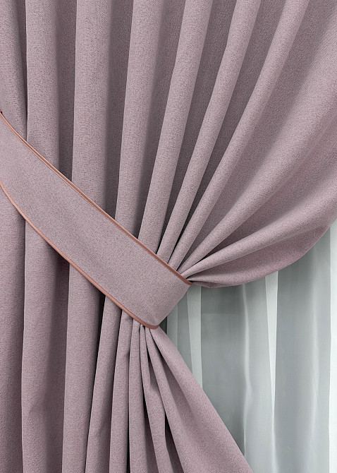 Премиум шторная ткань blackout 100%, двусторонняя, коллекция «ASHEN NIGHT» цвет пудровый 1843ш Киев - изображение 5